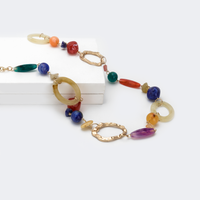 Modern Asymmetrical Polished Necklace | Vooglam.com Angle View