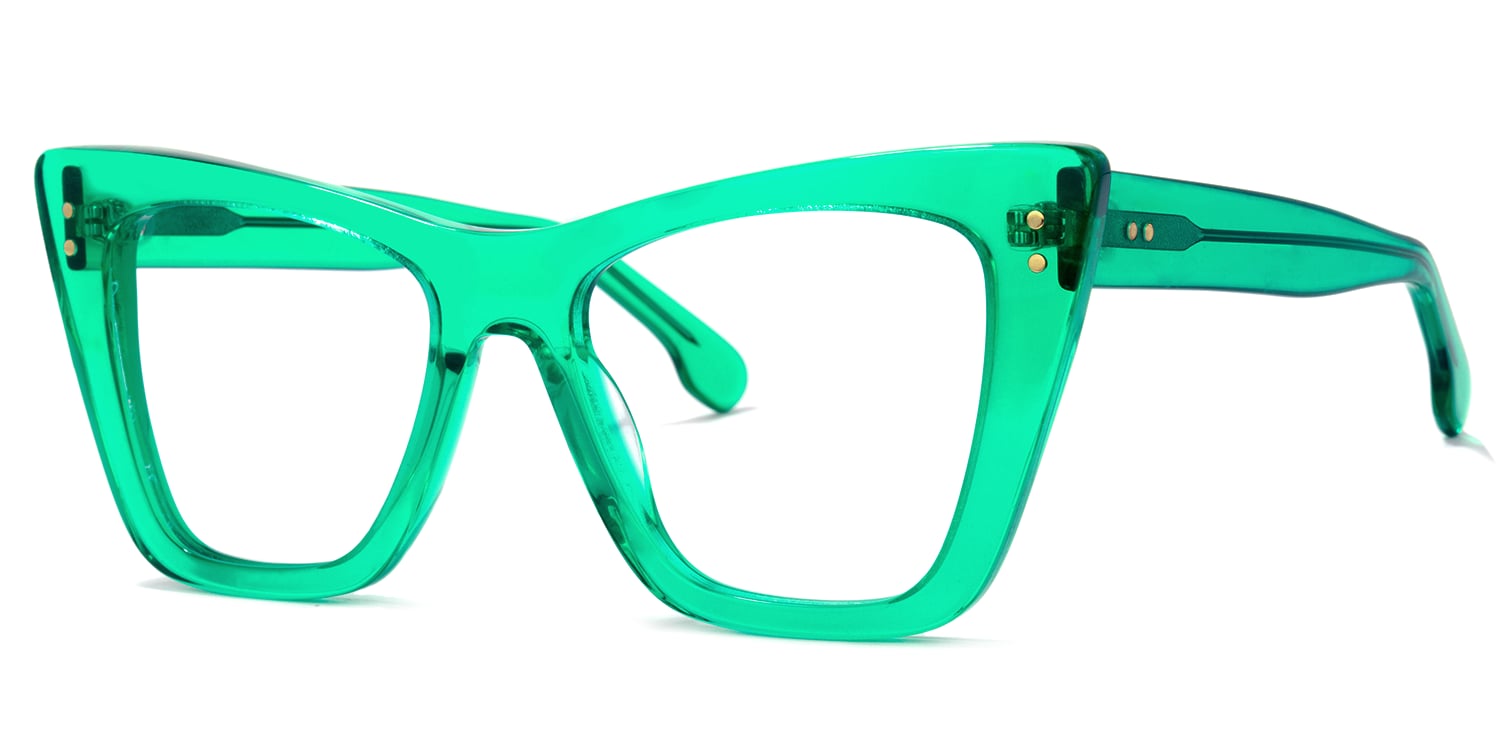 Johanna Cat Eye Green Eyeglasses Vooglam