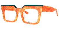 Canela - Rectangle Orange Eyeglasses - 2