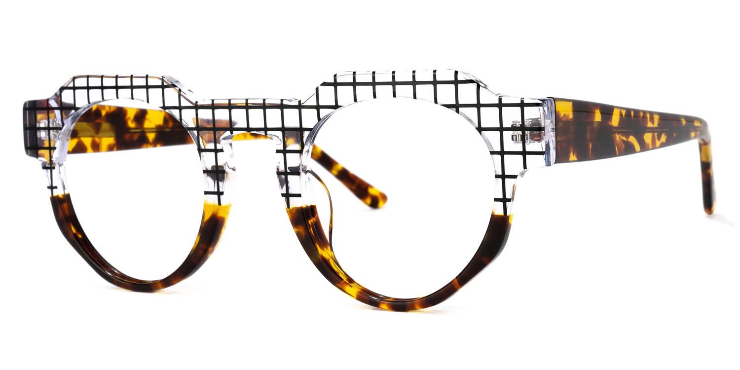 Annaisha - Round Tortoise Eyeglasses | Vooglam Front View