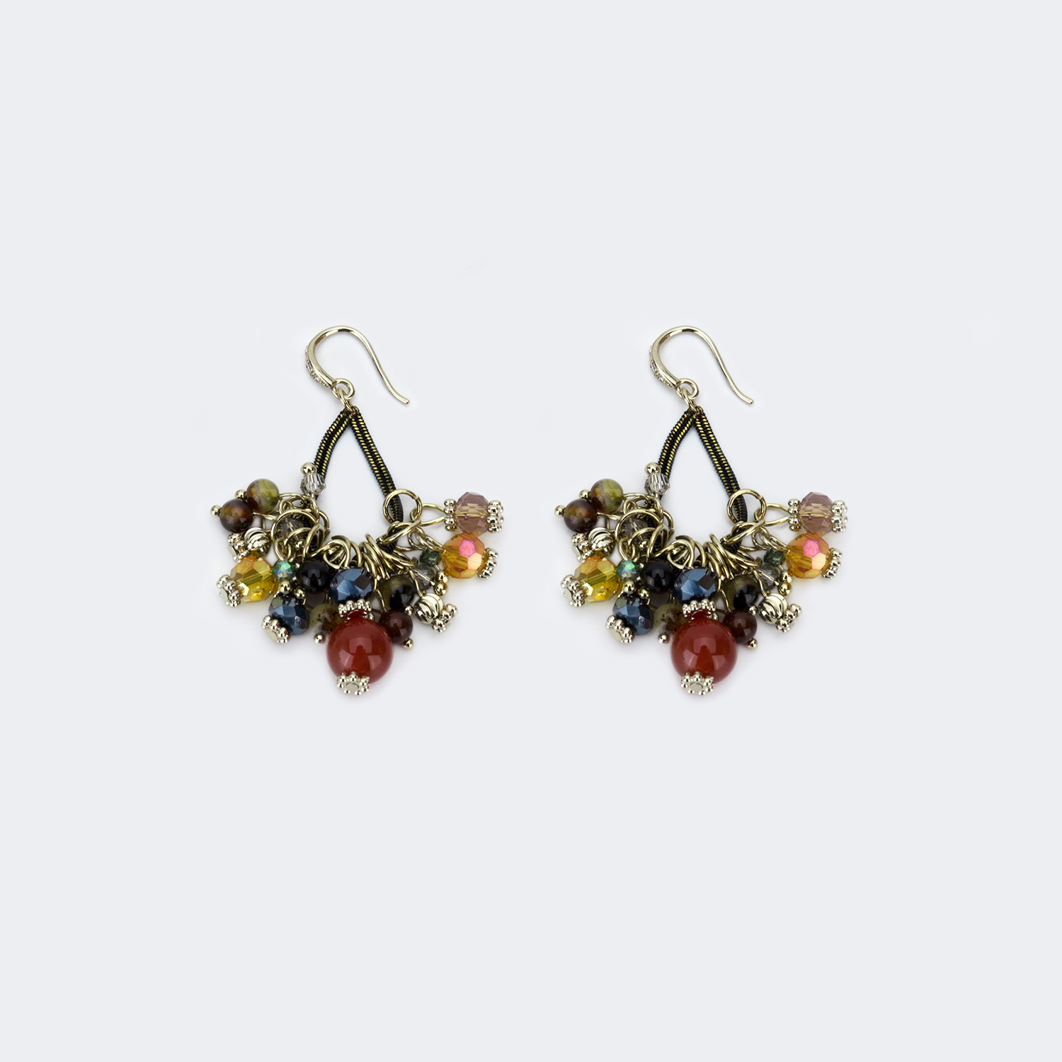 Handmade Colorful Pierced Earrings | Vooglam.com Front View