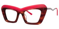 Dusica - Rectangle Red Eyeglasses | Vooglam Front View