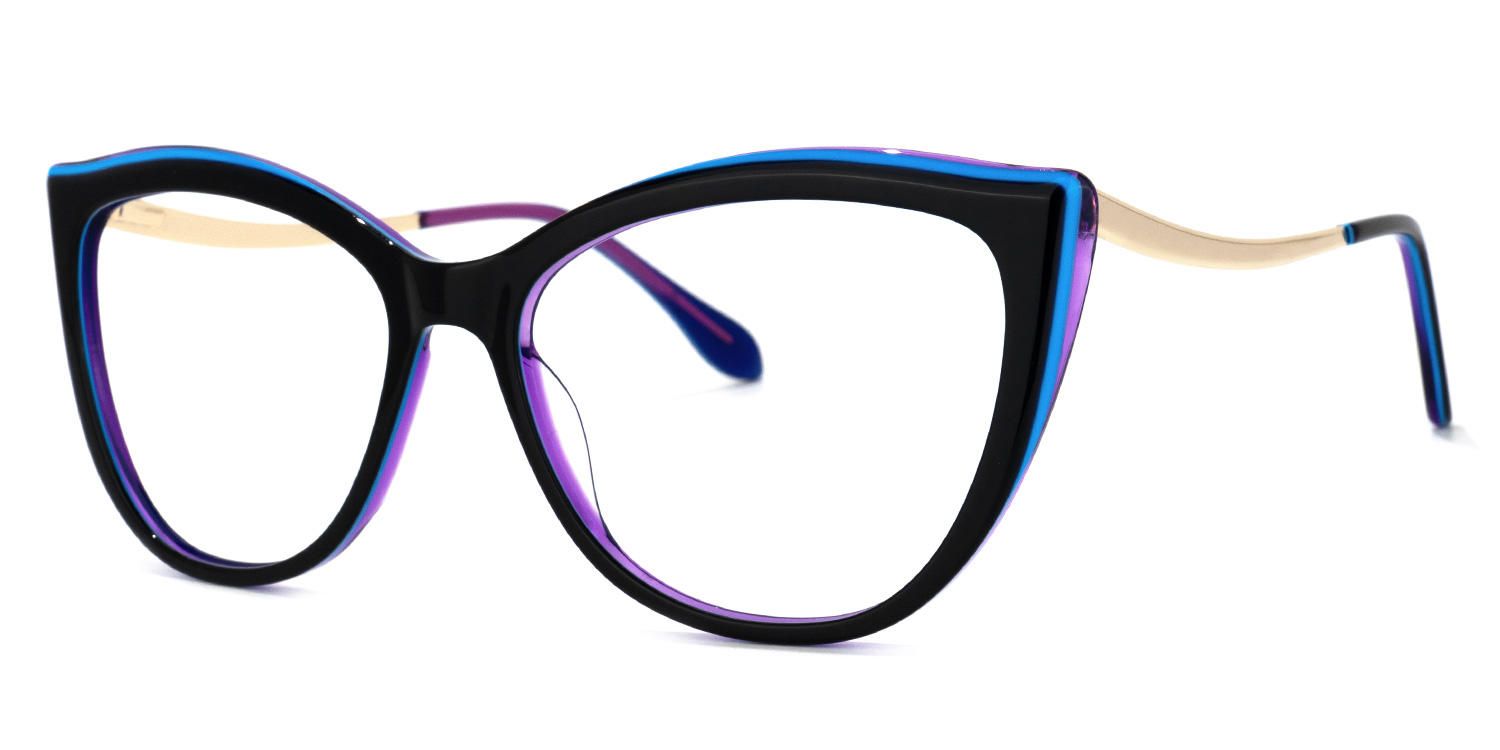 Cat Eye Blue Eyeglasses | Vooglam.com Front View