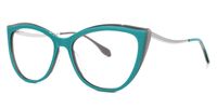 Cat Eye Turquoise Eyeglasses | Vooglam.com Front View