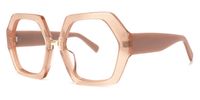 Geometric Champagne Eyeglasses | Vooglam.com Front View