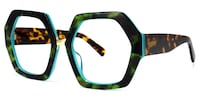 Keira - Geometric Dark/Green Eyeglasses - 2