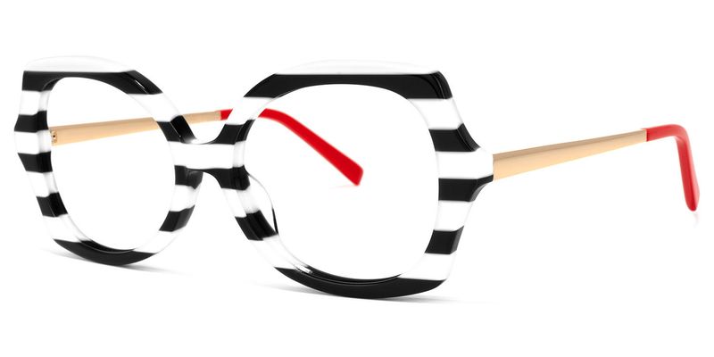 Julietta - Geometric White/Black Eyeglasses