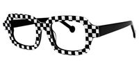 Roxy - Rectangle Black/White Eyeglasses | Vooglam Front View