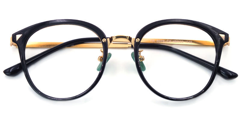 Sophia Loren Black/Gold Wayfarer Eyeglasses - 2