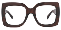 Simple & Decent Square Tawny Eyeglasses Front View