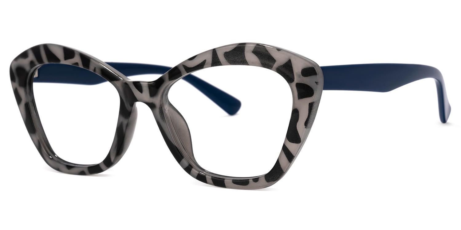 Rectangle Blue Eyeglasses | Vooglam.com Front View
