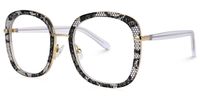 Square Snake/Skin Eyeglasses | Vooglam.com Front View