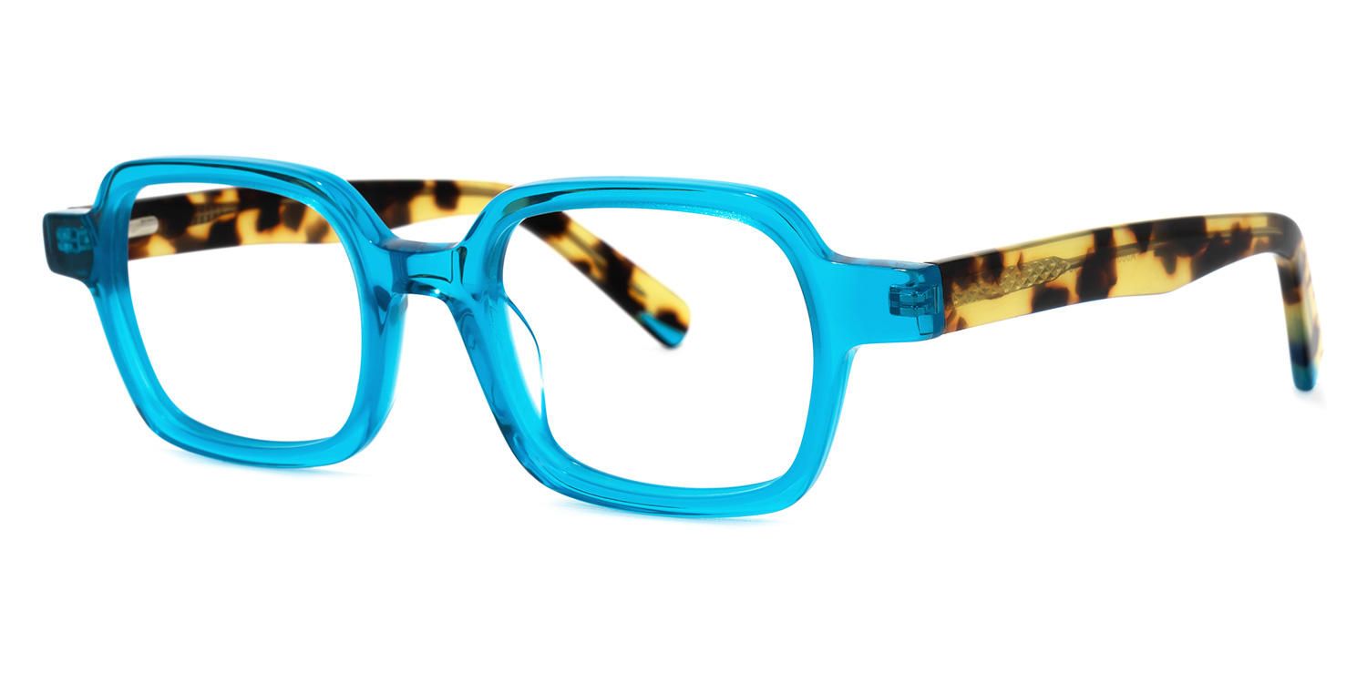 Rectangle Blue Eyeglasses | Vooglam.com Front View