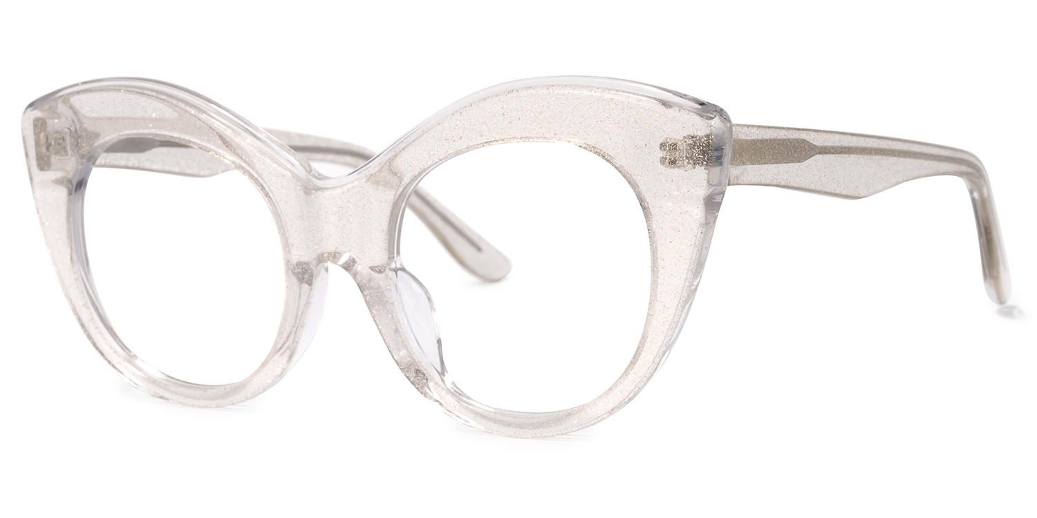 Cat Eye Crystal Eyeglasses | Vooglam.com Front View