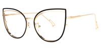 Pearline - Cat Eye Black/Gold Eyeglasses | Vooglam Front View