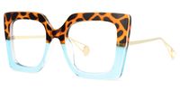 Adrienne - Square Animal Print Eyeglasses | Vooglam Front View