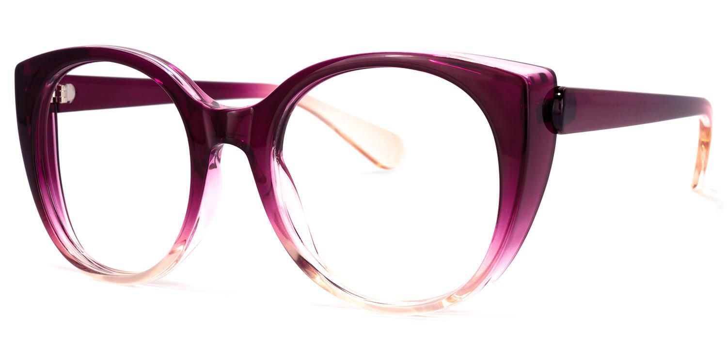 Round Purple Eyeglasses | Vooglam.com Front View