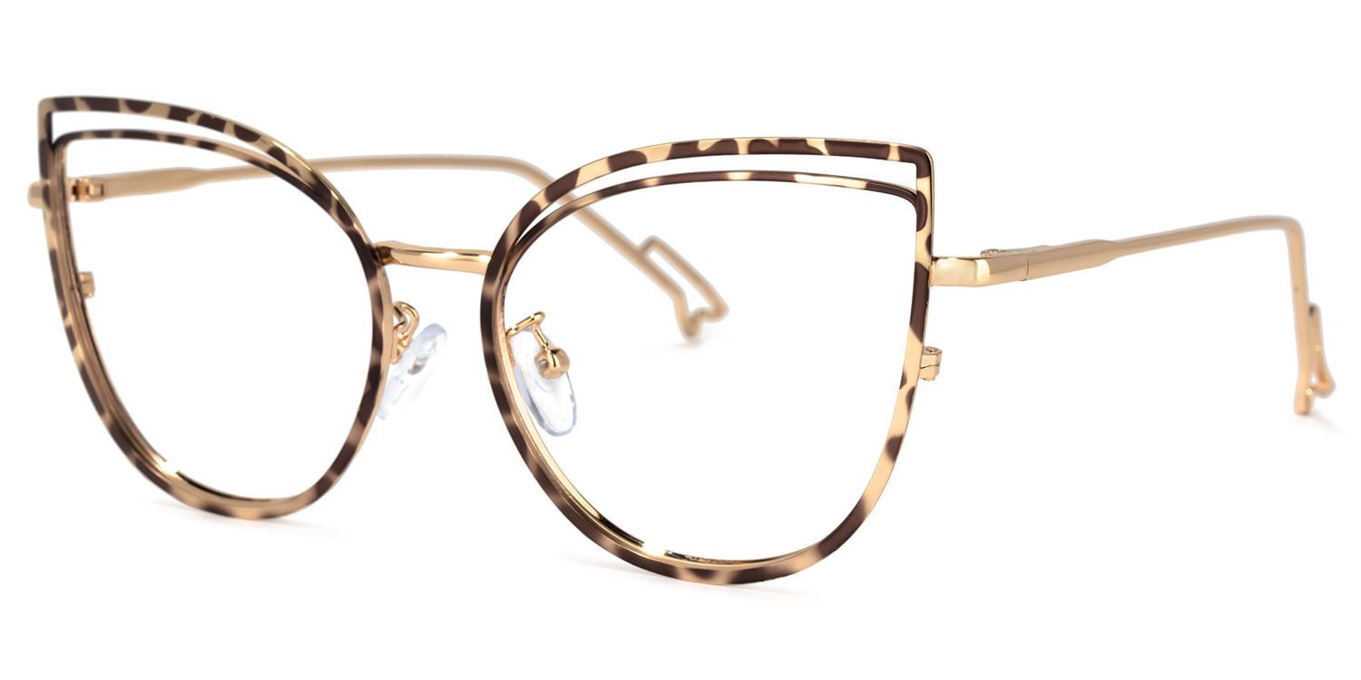Pearline - Cat Eye Tortoise Eyeglasses | Vooglam Front View