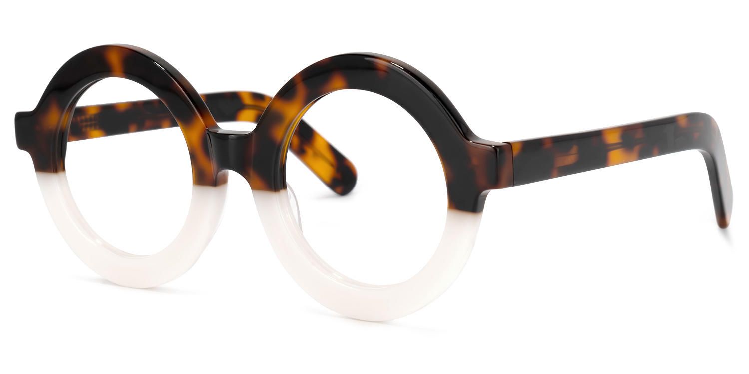 Almon - Round Tortoise Eyeglasses | Vooglam Front View