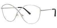 Iliana - Butterfly Silver Eyeglasses | Vooglam Front View