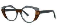 Lenore - Geometric Dark/Grey Eyeglasses | Vooglam Front View