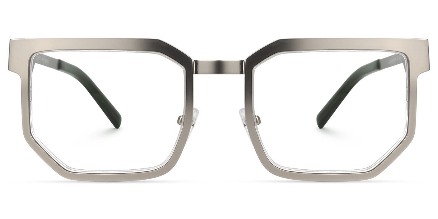 Resa - Silver Glasses with Retro Eclectic Design by Vooglam - Angle View
