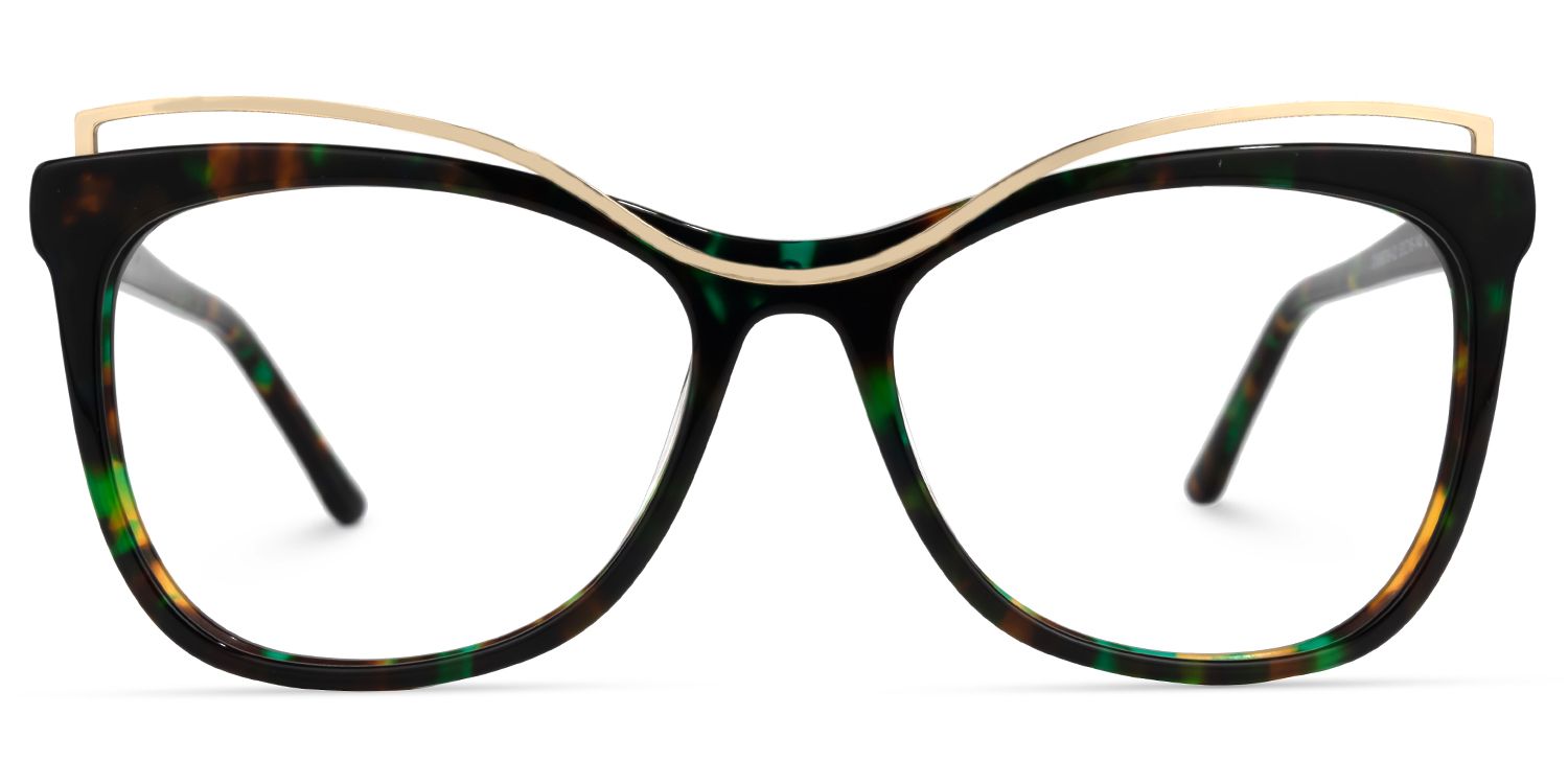 Renata - Square Floral Eyeglasses | Vooglam Angle View