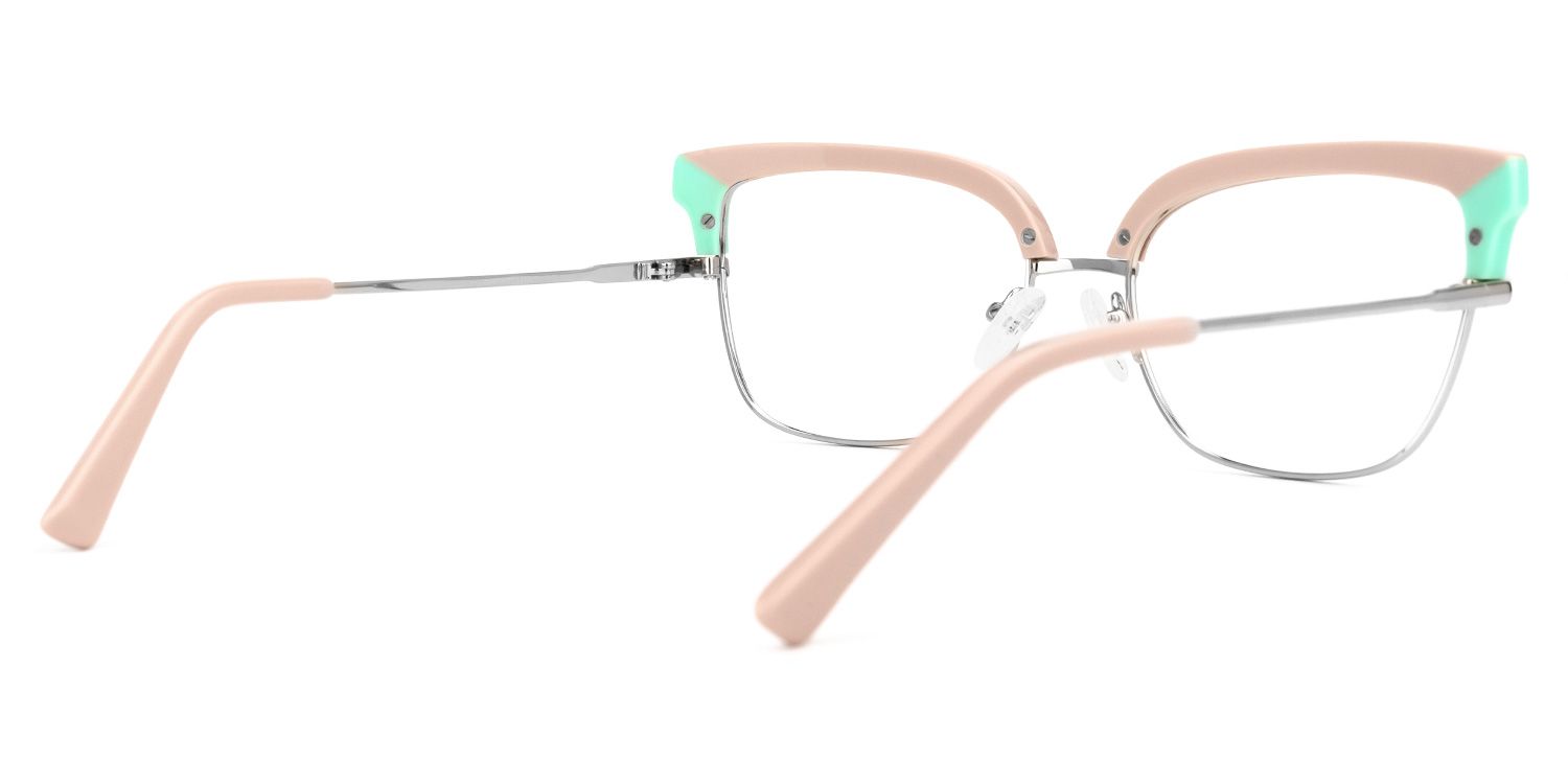 Browline Pink Eyeglasses | Vooglam.com Side View