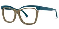 Square Brown Eyeglasses | Vooglam.com Front View