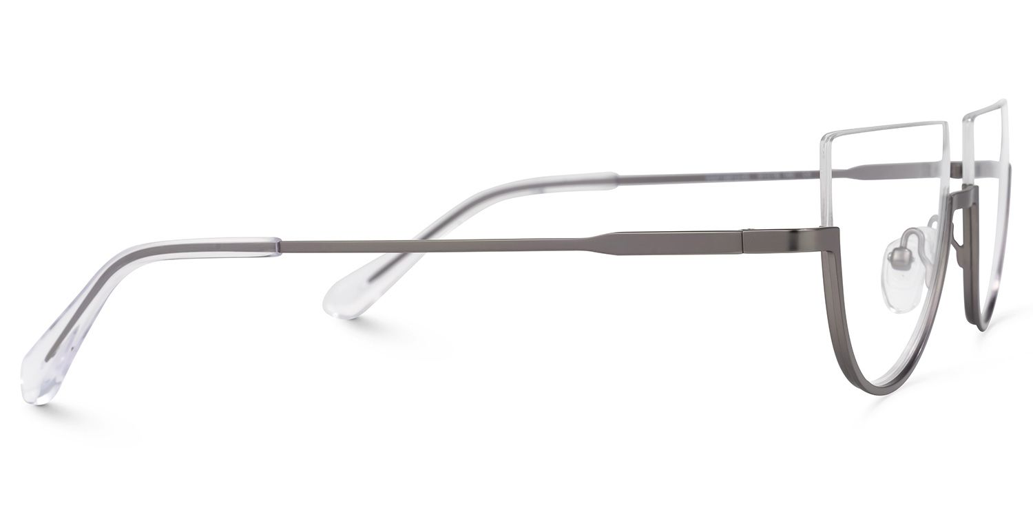 Migdalia - Geometric Grey Eyeglasses | Vooglam 4