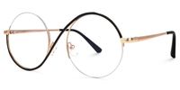 Manley - Sleek Round Black Semi-Rim Glasses | Vooglam Front View