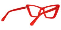 Khin - Cat Eye Red Eyeglasses | Vooglam Side View