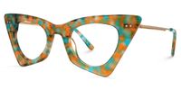 Gretchen - Geometric Floral Eyeglasses | Vooglam Front View