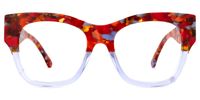 Square Floral Eyeglasses | Vooglam.com Angle View