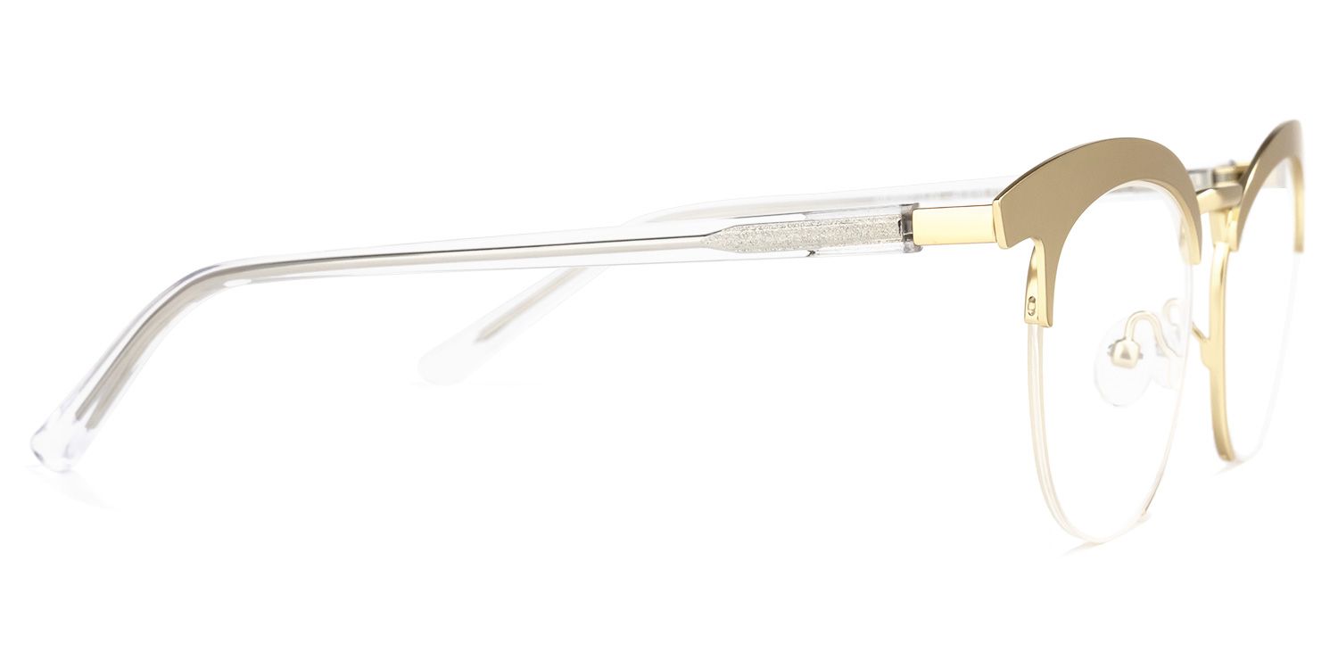 Browline Gold Eyeglasses | Vooglam.com 4