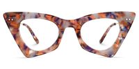 Gretchen - Geometric Purple/Floral Eyeglasses | Vooglam Angle View
