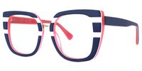 Square Dark/Blue Eyeglasses | Vooglam.com Front View