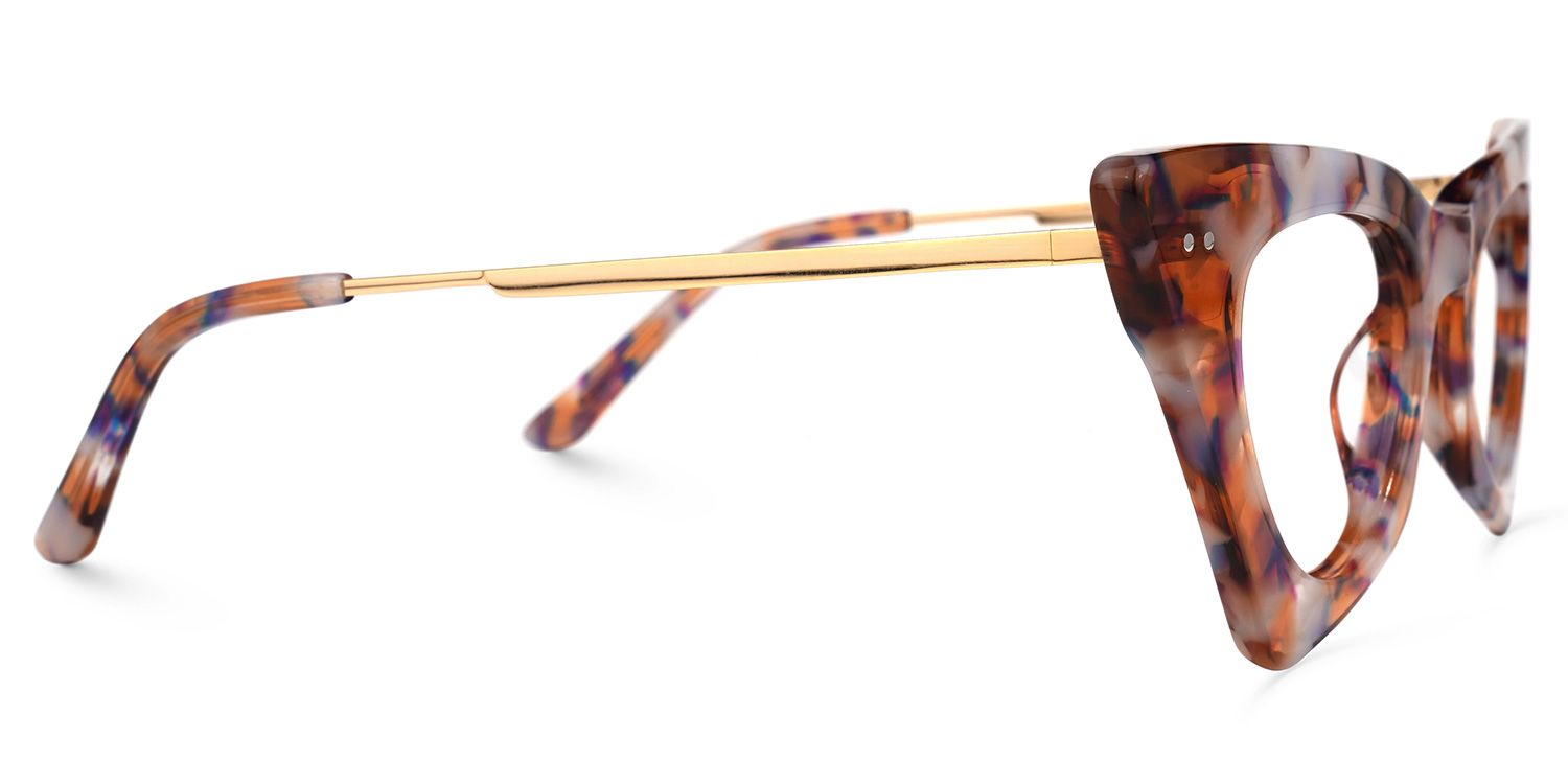 Gretchen - Geometric Purple/Floral Eyeglasses | Vooglam 4