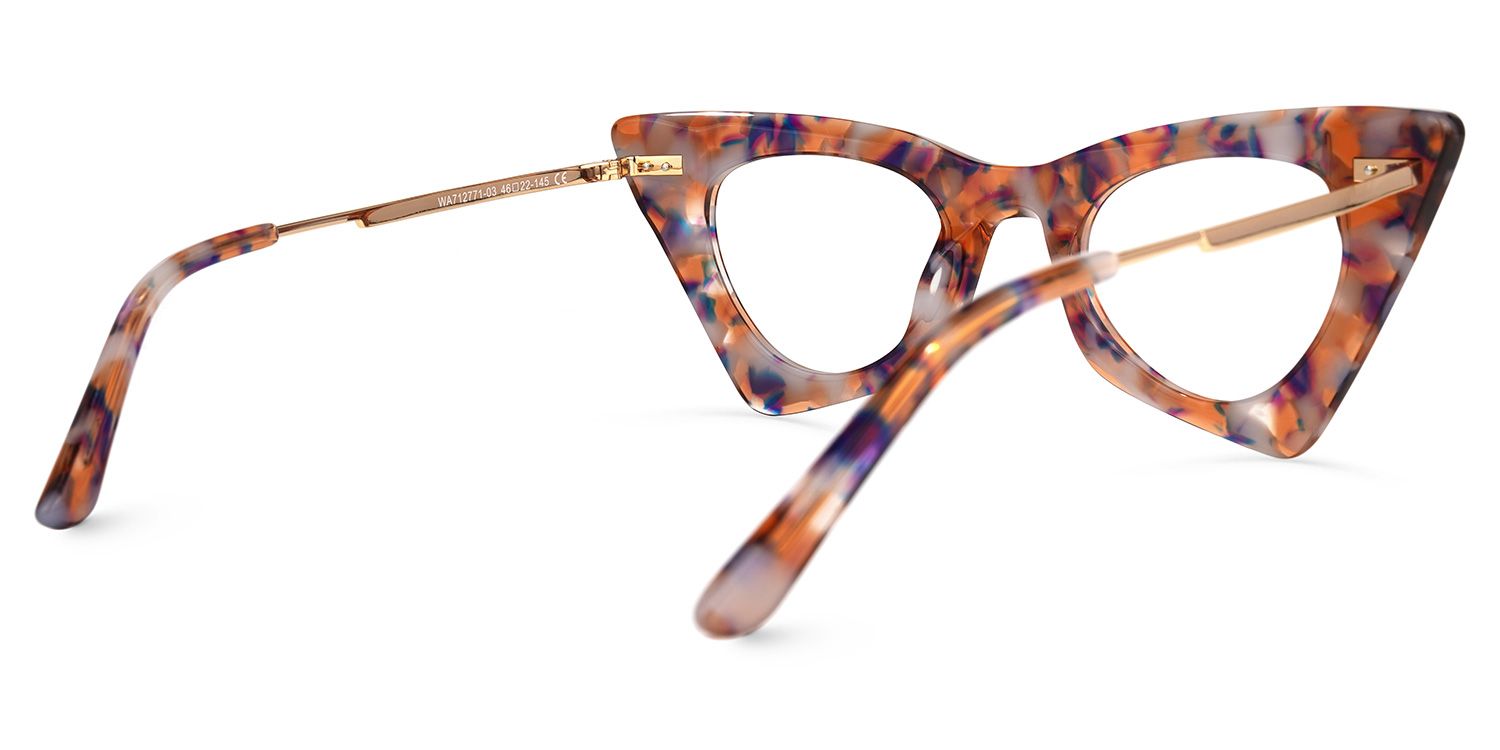 Gretchen - Geometric Purple/Floral Eyeglasses | Vooglam Side View