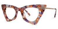 Gretchen - Geometric Purple/Floral Eyeglasses | Vooglam Front View