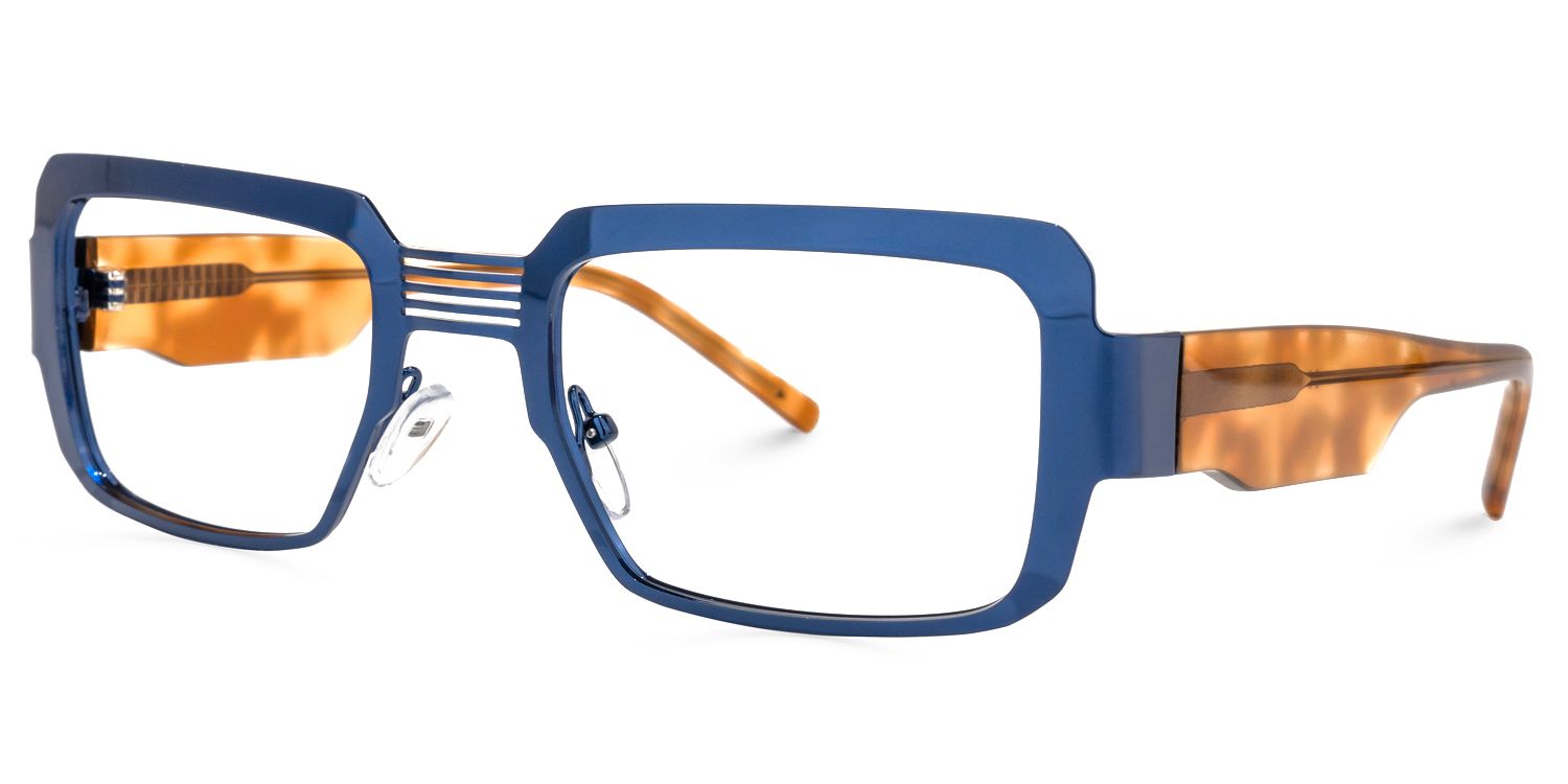 Martinez - Rectangle Blue Eyeglasses | Vooglam Front View