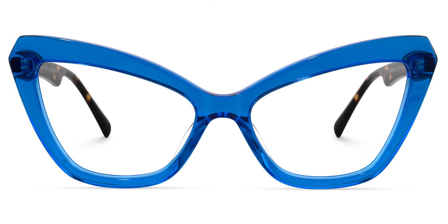 Shaneika - Cat Eye Blue Eyeglasses | Vooglam Angle View