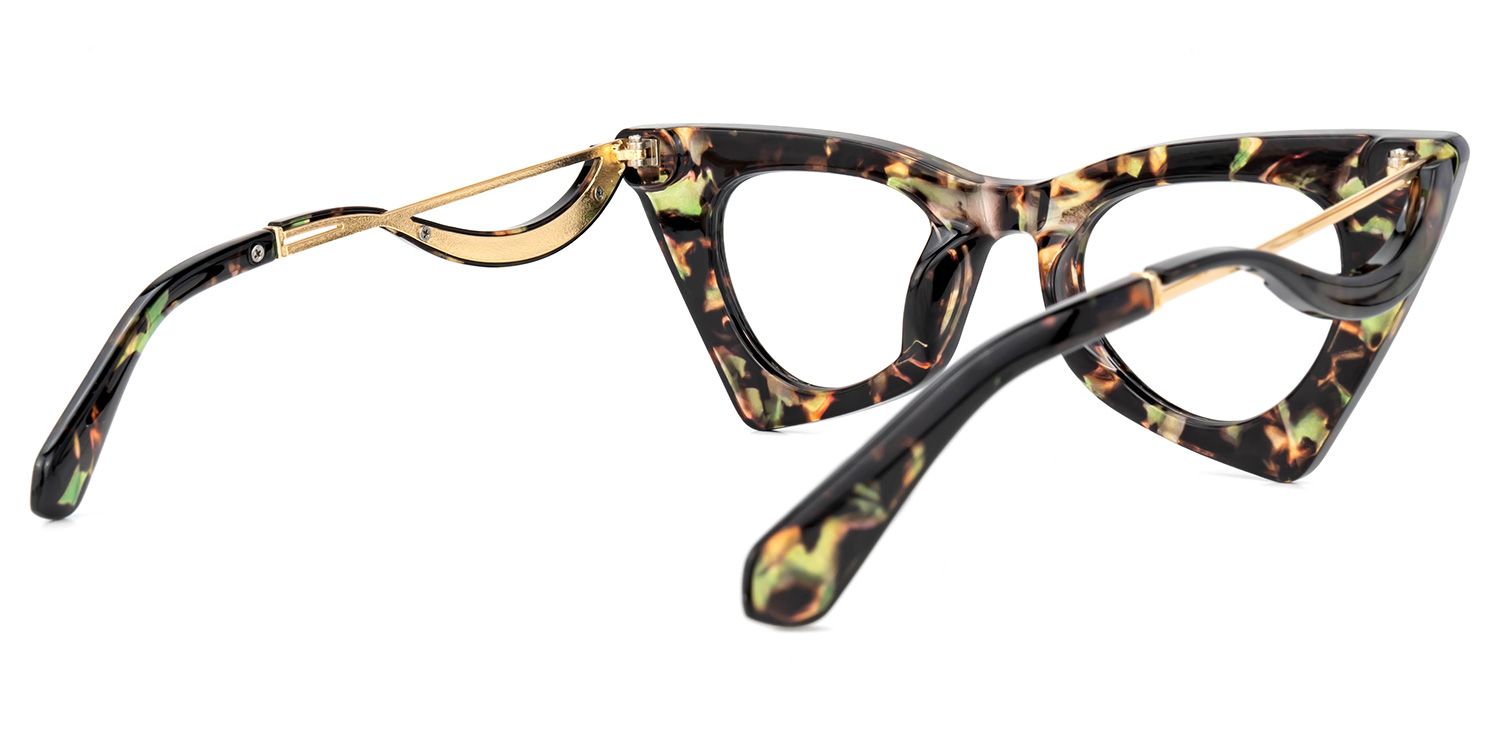 Tiny - Cat Eye Floral Avant-Garde Women Glasses | Vooglam Side View