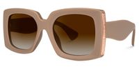 Rectangle Brown Sunglasses | Vooglam.com Front View