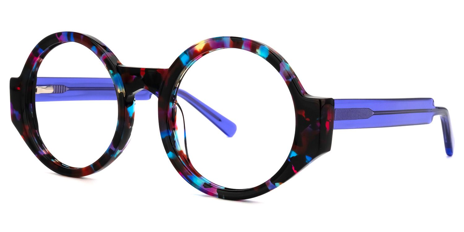 Round Floral Eyeglasses | Vooglam.com Front View