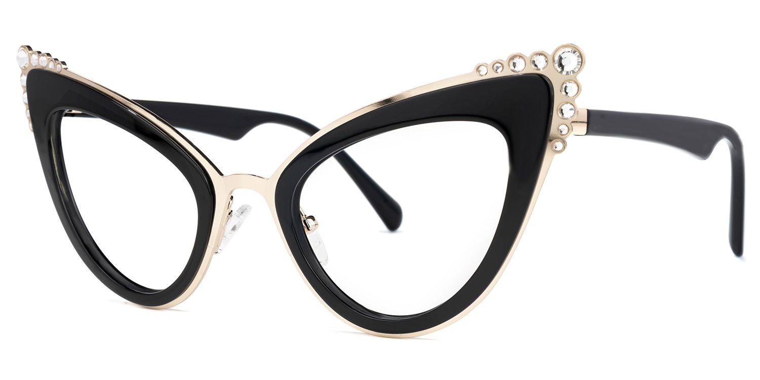 Magdaleno - Cat Eye Black Eyeglasses | Vooglam Front View