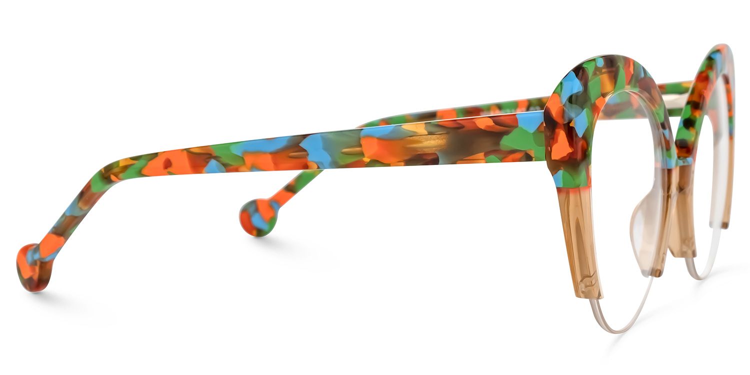 Salas - Cat Eye Floral Eyeglasses by Vooglam - Product View 4