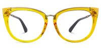 Cat Eye Yellow Eyeglasses | Vooglam.com Angle View