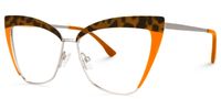 Boone - Cat Eye Orange Eyeglasses | Vooglam Front View