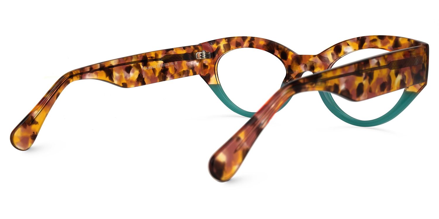 Oval Blue Eyeglasses | Vooglam.com Side View